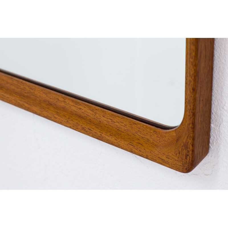 Swedish teak vintage wall mirror from Glässmaster Markaryd, 1950s