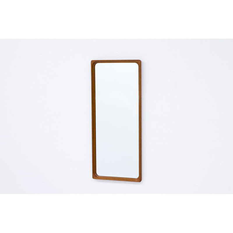 Swedish teak vintage wall mirror from Glässmaster Markaryd, 1950s