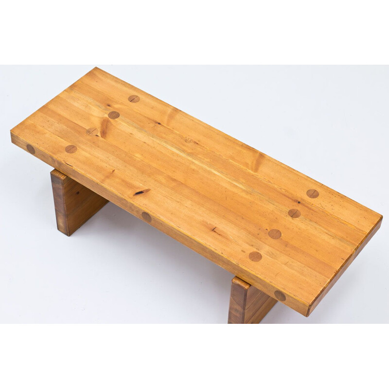 Vintage solid pine bench by Roland Wilhelmsson for Karl Andersson & Sons, Sweden 1970s