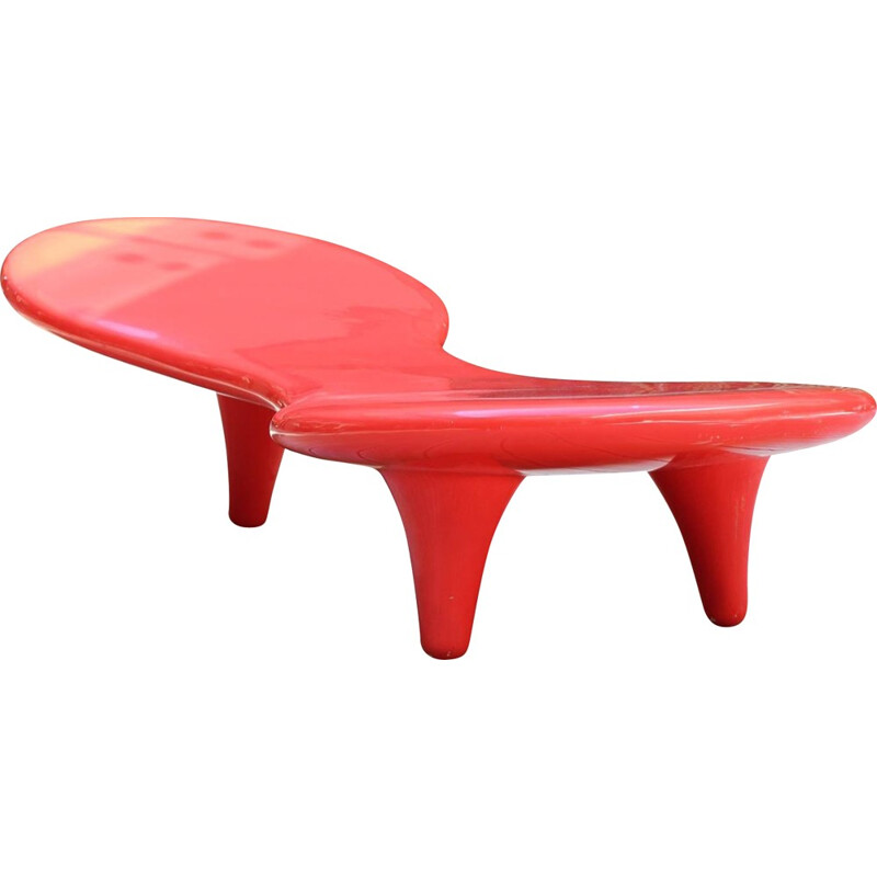 Banc ou table "Orgone" Cappellini en fibre de verre rouge, Marc NEWSON - 1980 
