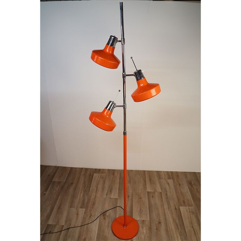 Lampadaire orange vintage par Monix, France 1960