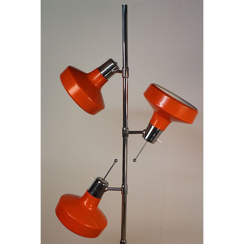 Lampadaire orange vintage par Monix, France 1960