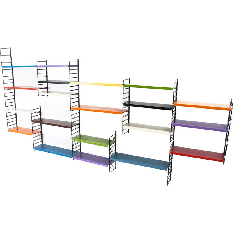 Pilastro modular wall unit in multicolored metal, Tjerk REIJENGA - 1960s