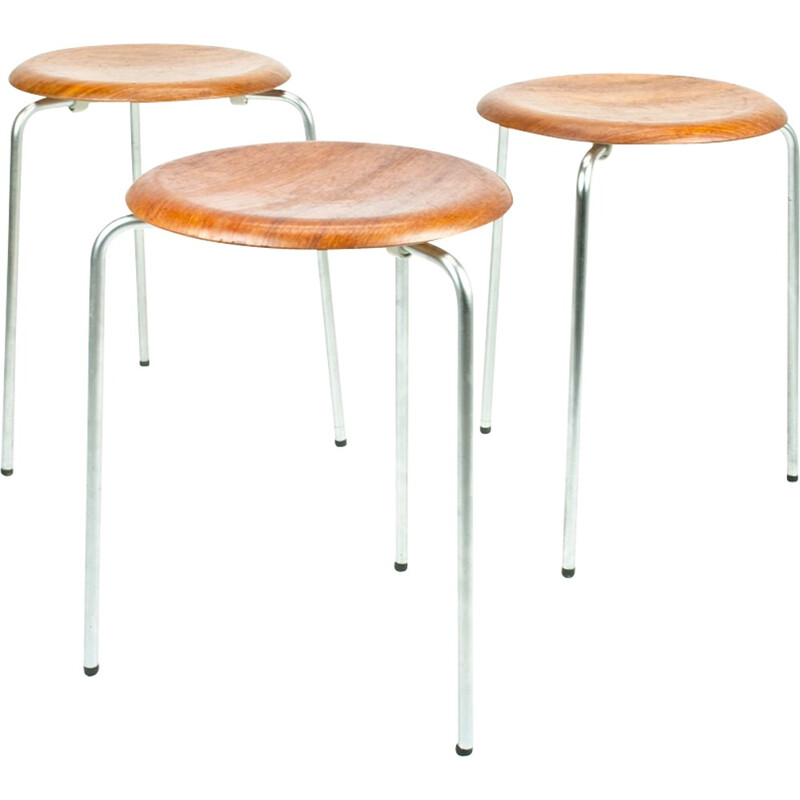 Set of 3 Fritz Hansen "DOT" stools, Arne JACOBSEN - 1950s