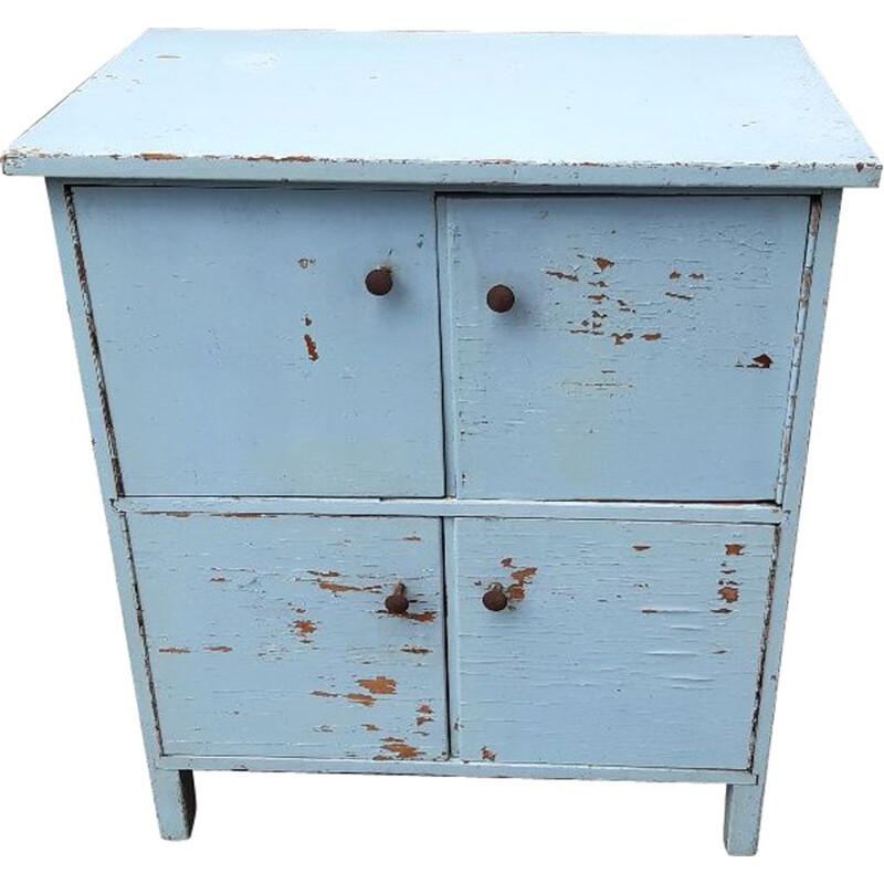 Buffet vintage patiné bleue ciel