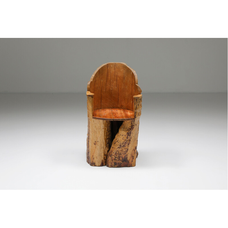 Mid century Wabi-Sabi organic wooden chair, 1830s