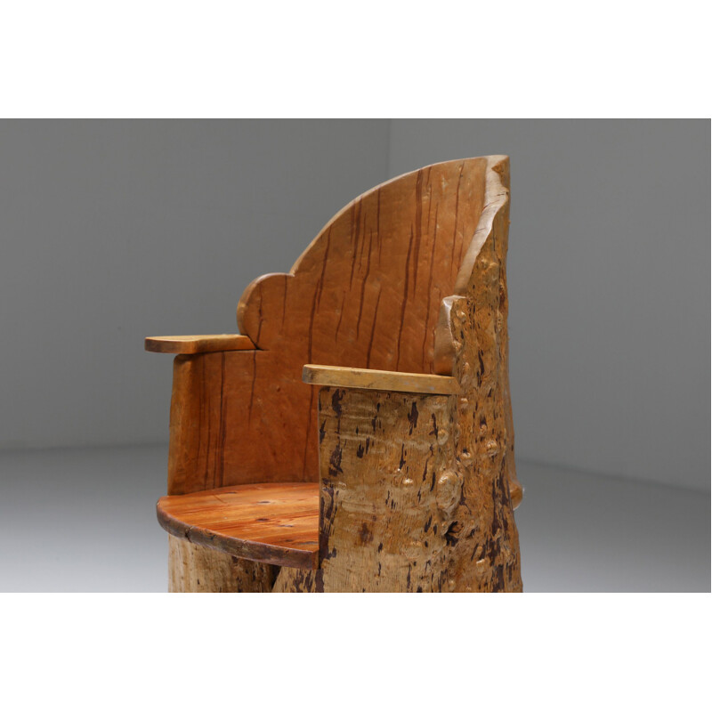 Mid century Wabi-Sabi organic wooden chair, 1830s