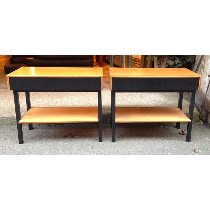 Pair of bicolor night stands - 1960s 