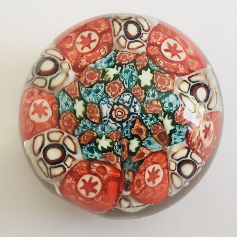 Vintage Italian Murano glass Millefiori paperweight, 1950s