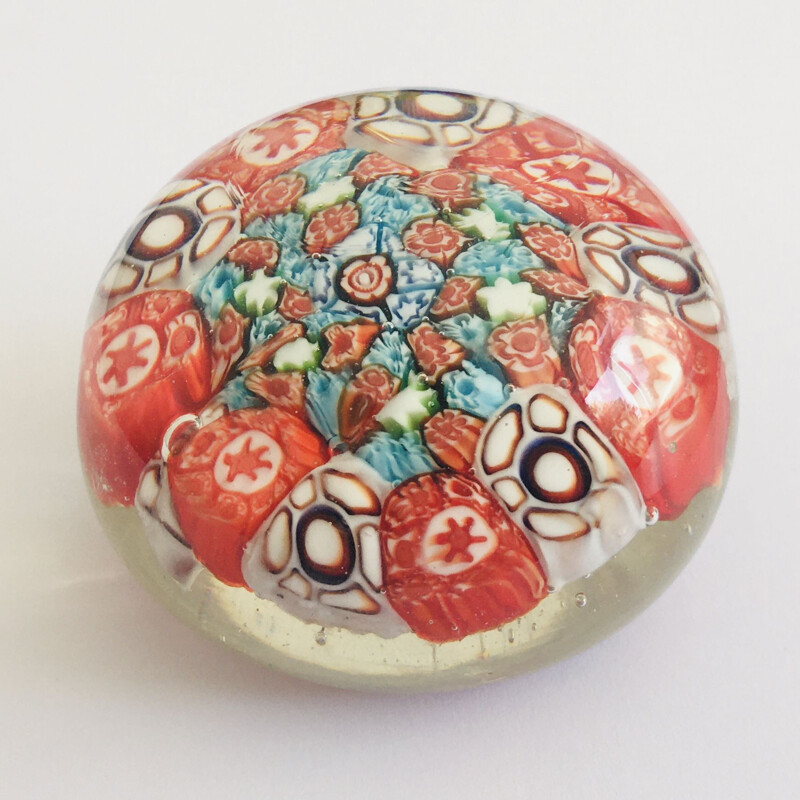 Vintage Italian Murano glass Millefiori paperweight, 1950s