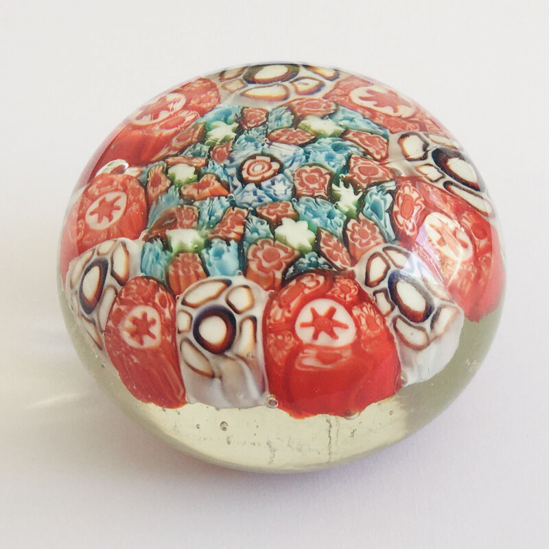 Vintage Italian Murano glass Millefiori paperweight, 1950s