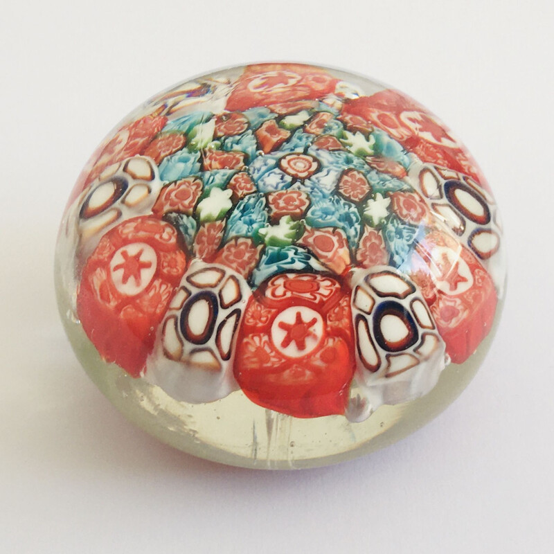 Vintage Italian Murano glass Millefiori paperweight, 1950s