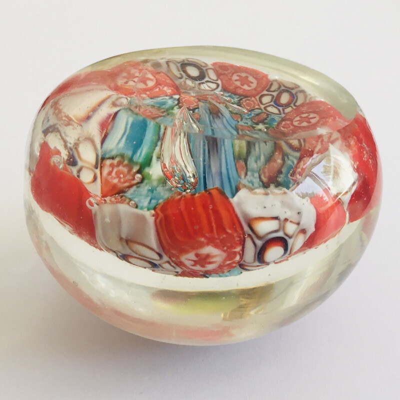 Vintage Italian Murano glass Millefiori paperweight, 1950s