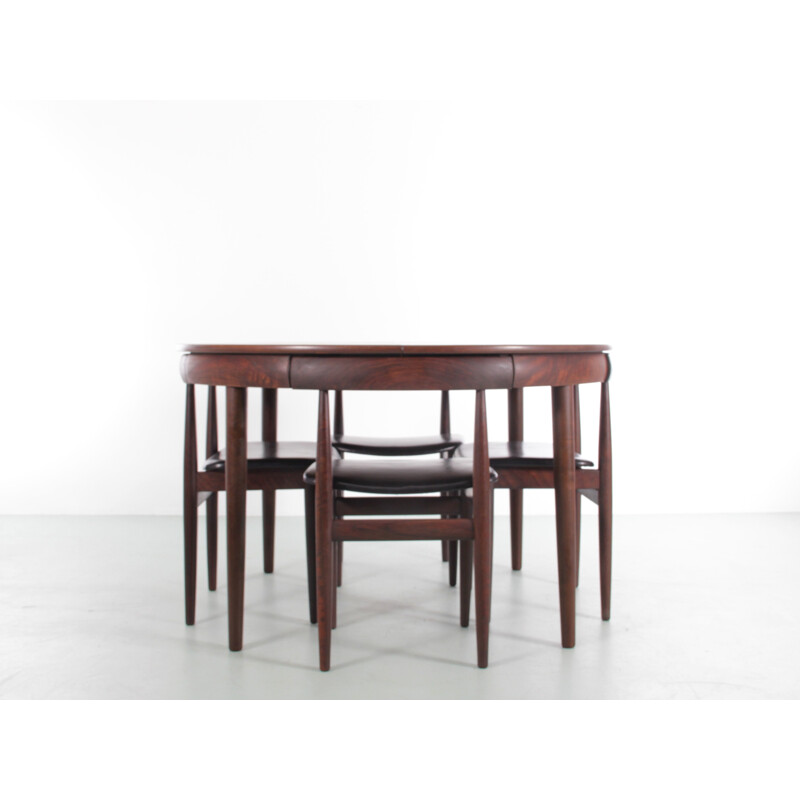 Scandinavian vintage dining set model 630 in Rio rosewood, 1964