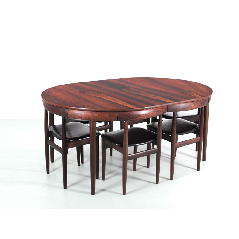 Scandinavian vintage dining set model 630 in Rio rosewood, 1964