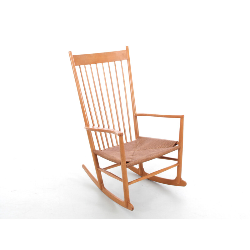 Scandinavian vintage rocking chair model J16 by Hans Wegner for FDB, 1944