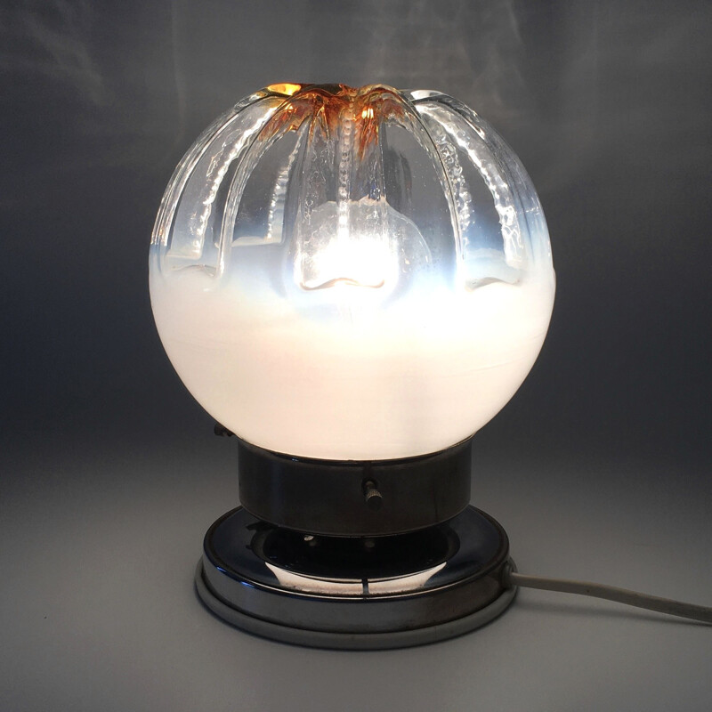 Lampe de table Murano de l'ère spatiale par Toni Zuccheri pour Mazzega, Italie 1960