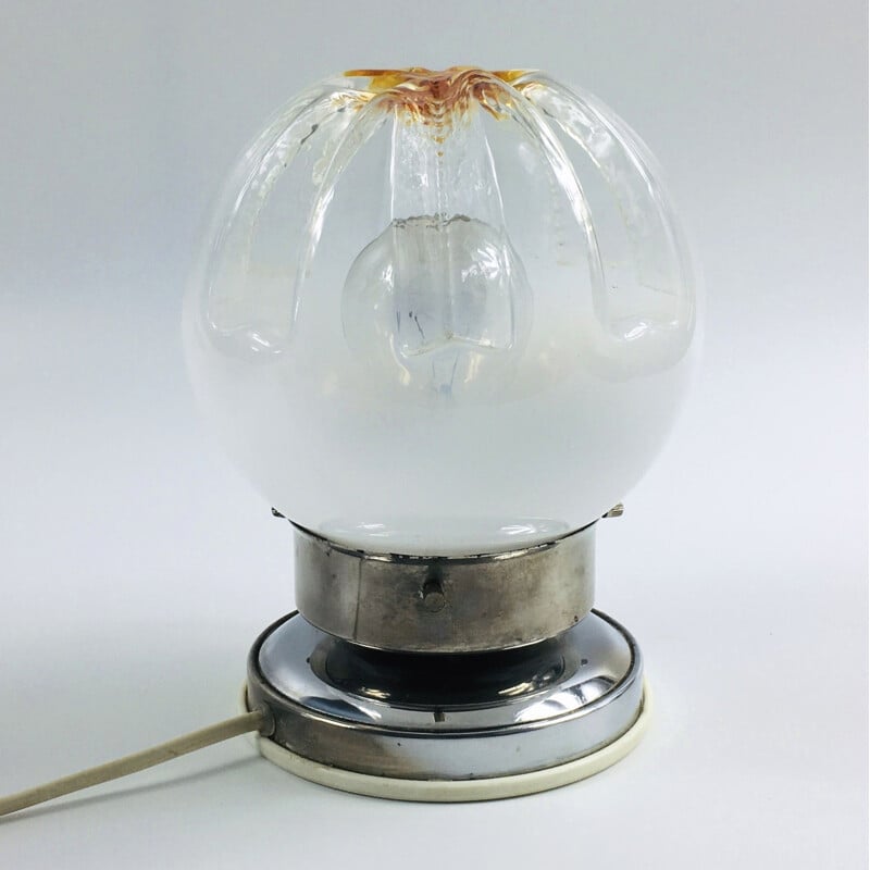 Lampe de table Murano de l'ère spatiale par Toni Zuccheri pour Mazzega, Italie 1960