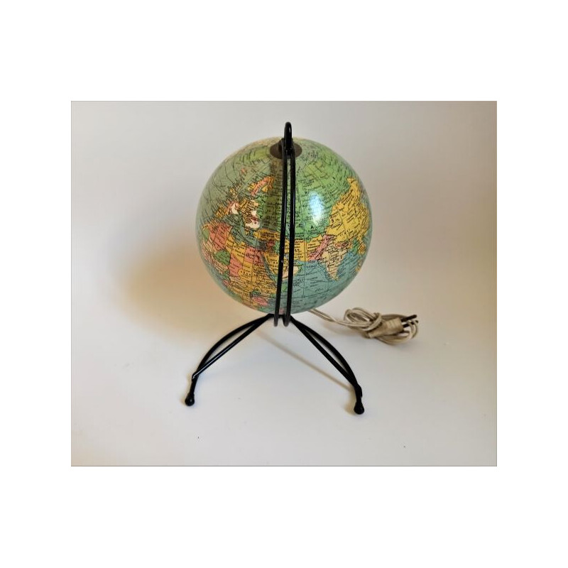 Vintage luminous glass globe, 1960