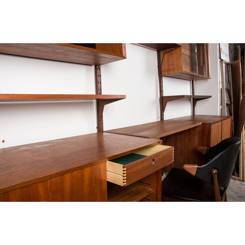 Vintage Danish teak wall unit by Poul Cadovius for Cado, 1960