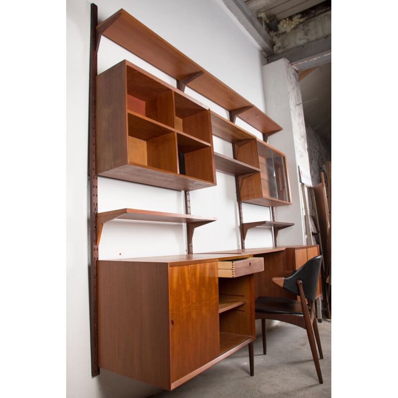 Vintage Danish teak wall unit by Poul Cadovius for Cado, 1960