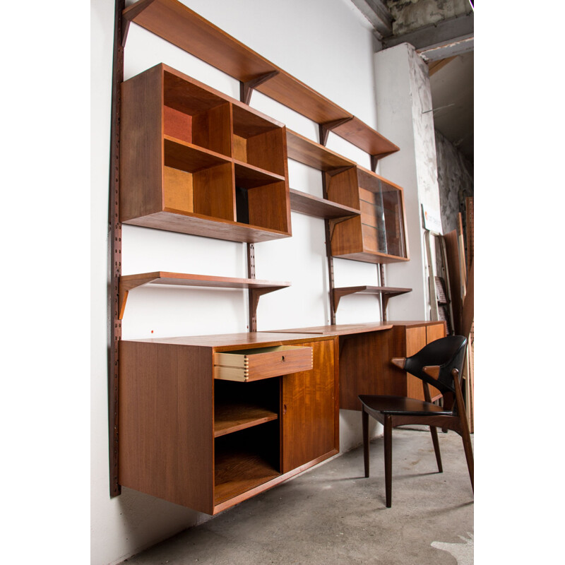 Vintage Danish teak wall unit by Poul Cadovius for Cado, 1960