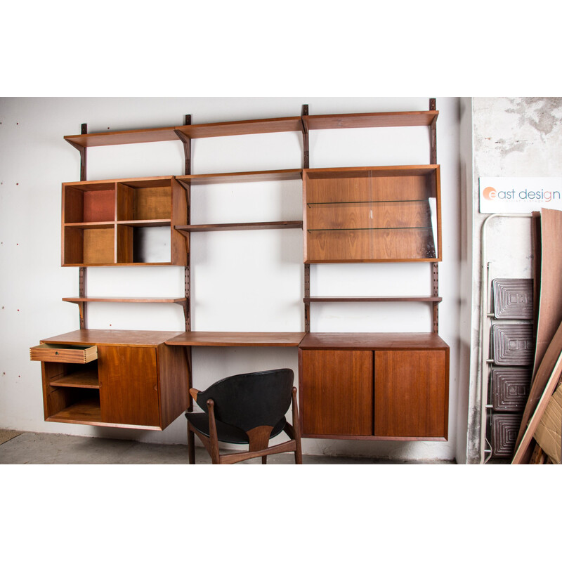 Vintage Danish teak wall unit by Poul Cadovius for Cado, 1960