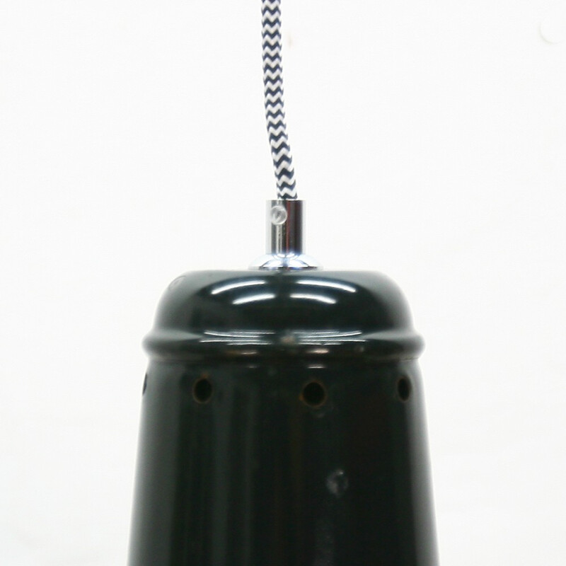 Large black industrial hanging lamp - 1930s