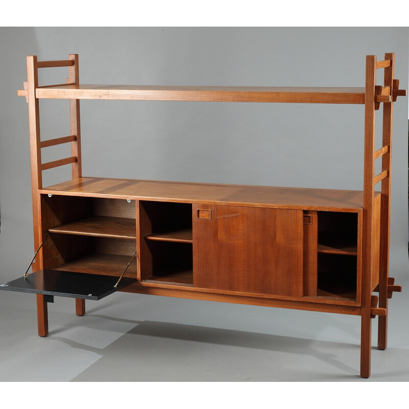 Scandinavian teak furniture on a removable frame - 1960s