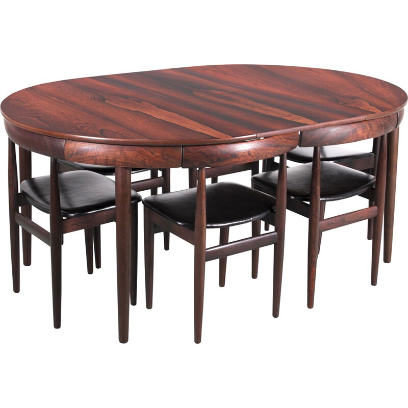 Scandinavian vintage dining set model 630 in Rio rosewood, 1964