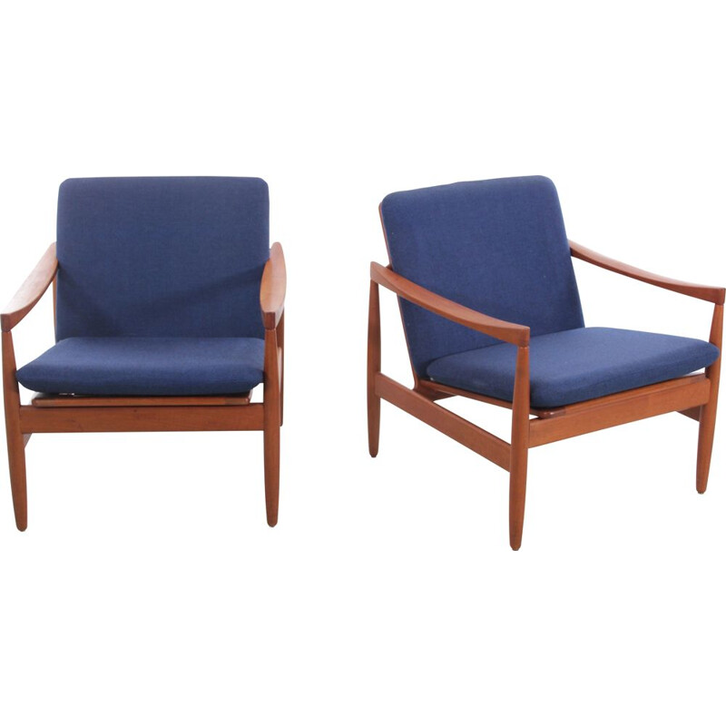 paire de fauteuils scandinave - tissu