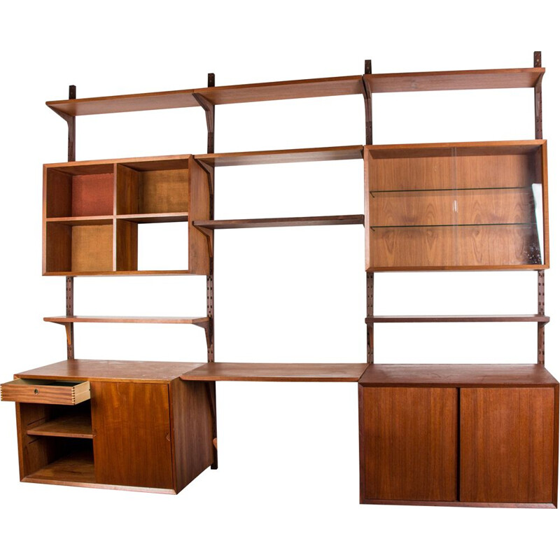 Vintage Danish teak wall unit by Poul Cadovius for Cado, 1960