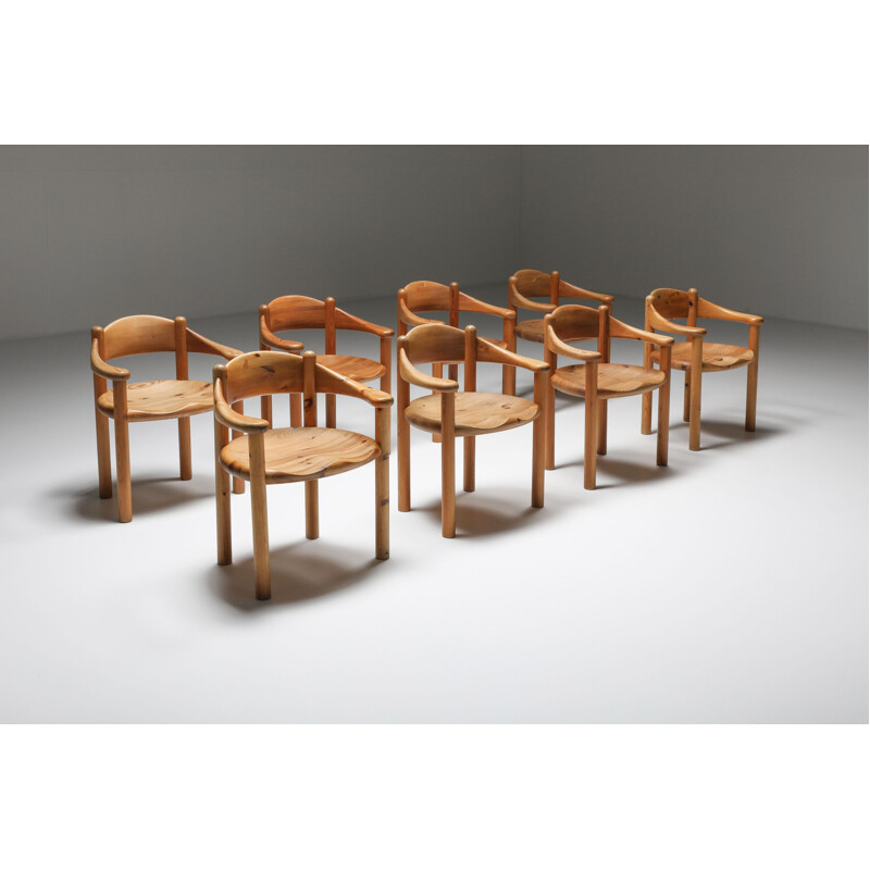 Mid century pine carver chairs by Rainer Daumiller for Hirtshals Sawmill, Denmark 1970s