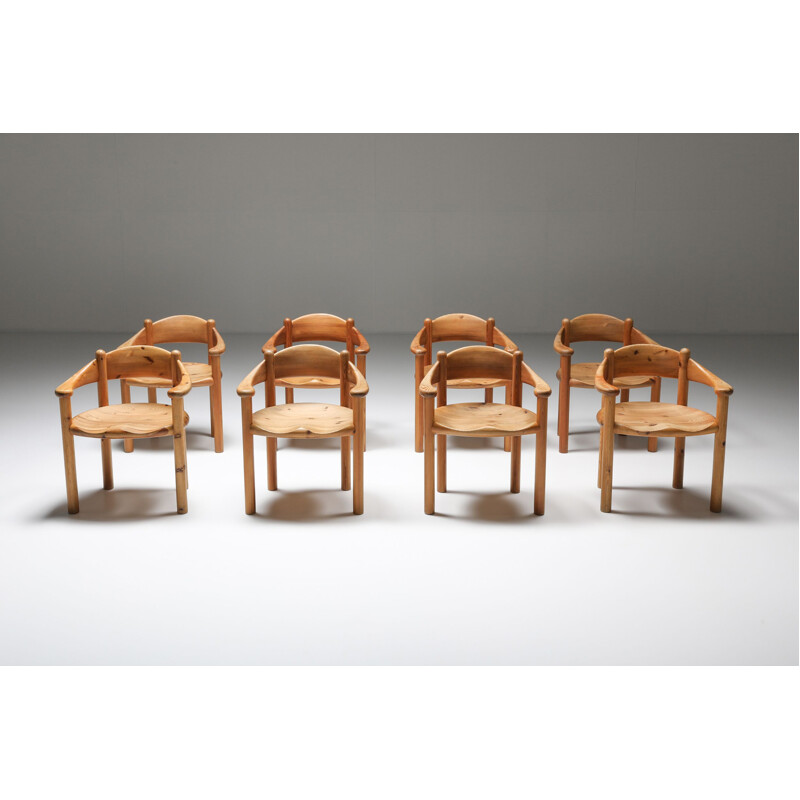 Mid century pine carver chairs by Rainer Daumiller for Hirtshals Sawmill, Denmark 1970s