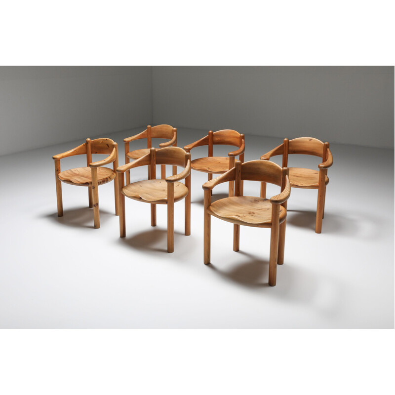 Mid century pine carver chairs by Rainer Daumiller for Hirtshals Sawmill, Denmark 1970s