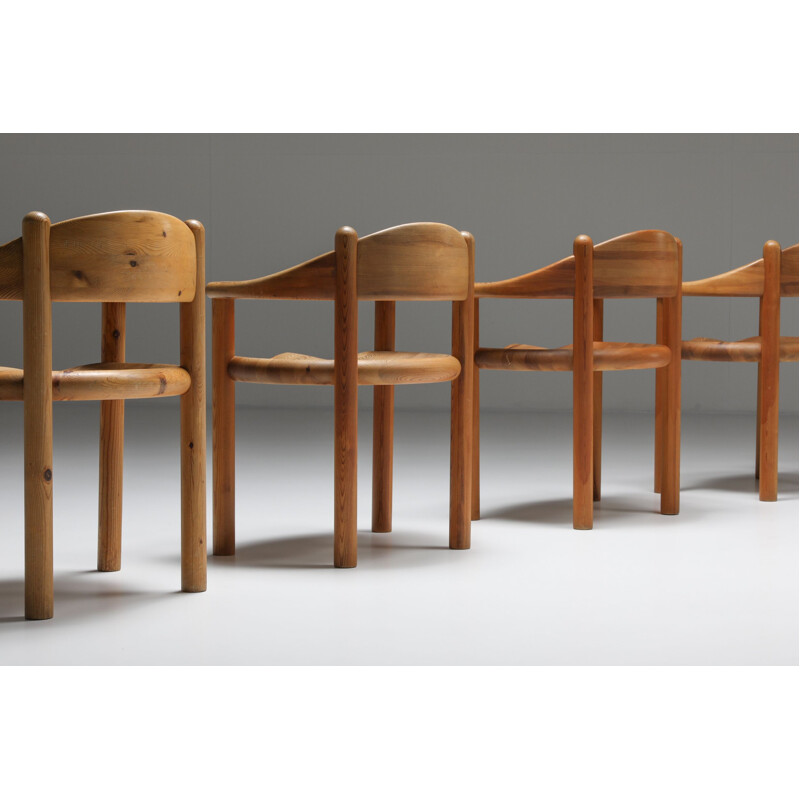 Mid century pine carver chairs by Rainer Daumiller for Hirtshals Sawmill, Denmark 1970s