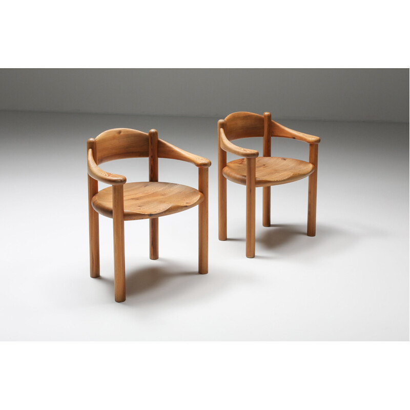 Mid century pine carver chairs by Rainer Daumiller for Hirtshals Sawmill, Denmark 1970s