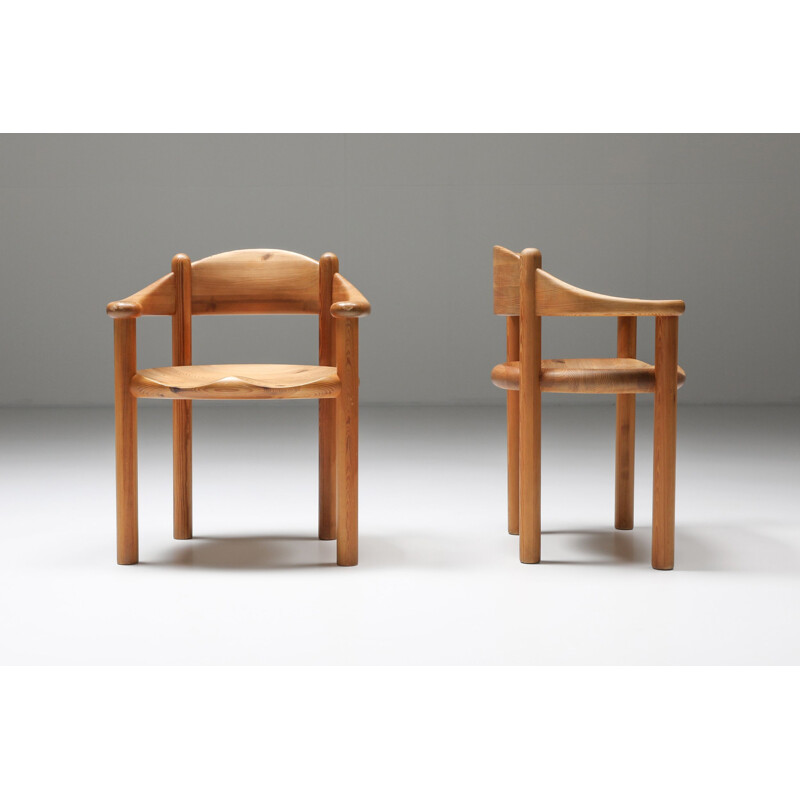 Mid century pine carver chairs by Rainer Daumiller for Hirtshals Sawmill, Denmark 1970s
