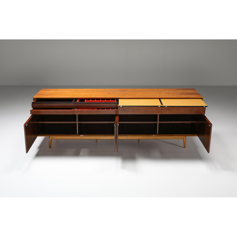 Rosewood & walnut vintage Madison sideboard from De Coene, 1958