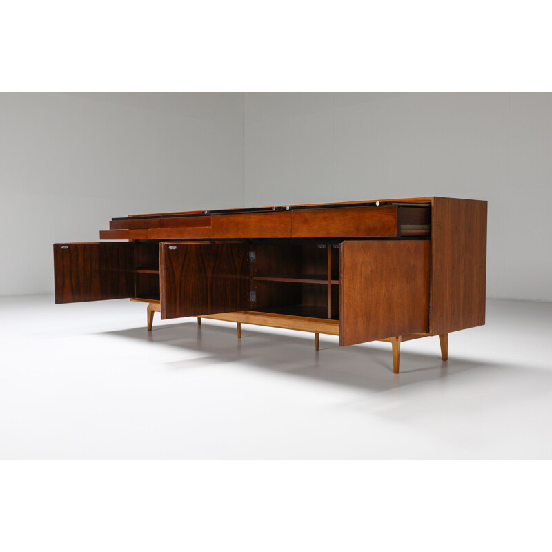 Rosewood & walnut vintage Madison sideboard from De Coene, 1958