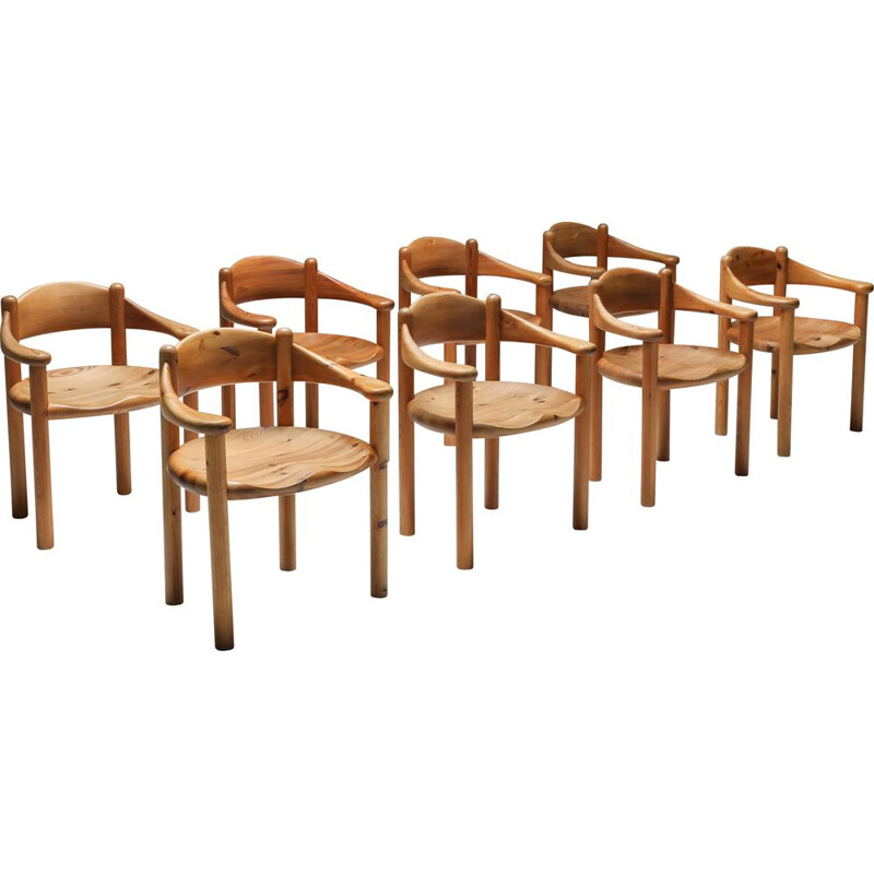 Mid century pine carver chairs by Rainer Daumiller for Hirtshals Sawmill, Denmark 1970s