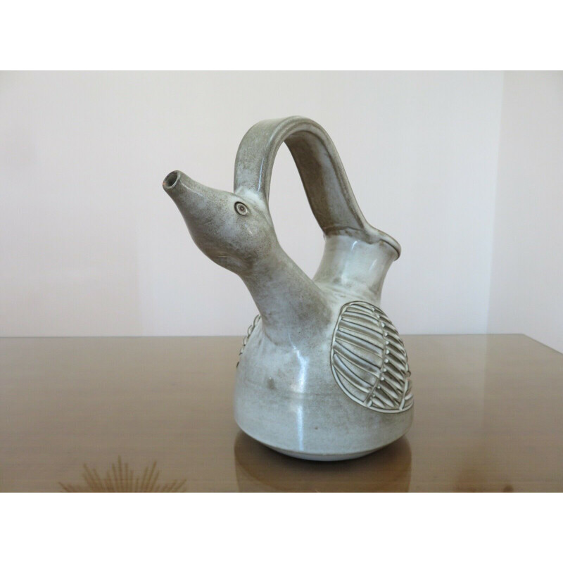 Vintage zoomorphic ceramic by Marius Bessone, France 1960