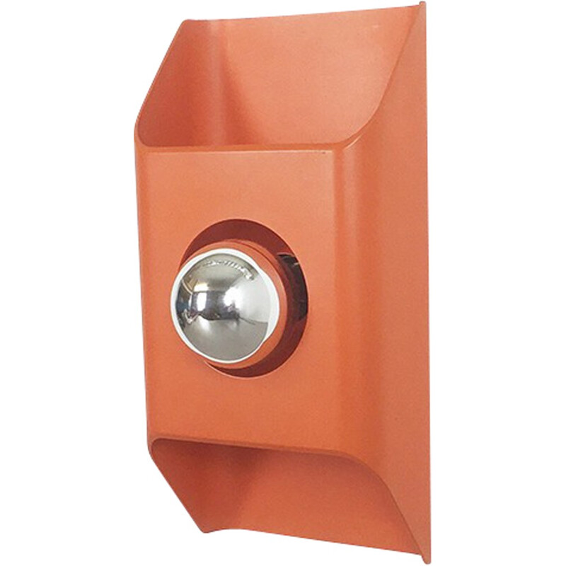 Kaiser Leuchten orange wall lamp in metal - 1970s