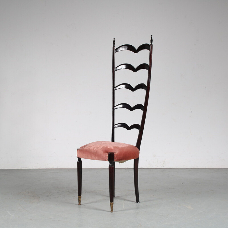 Vintage highback chair by Paulo Buffaa, Italy 1950s