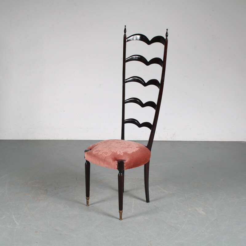 Vintage highback chair by Paulo Buffaa, Italy 1950s