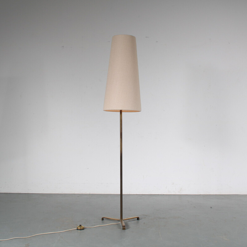 Vintage brass floor lamp by T.J. Kalmar for Kalmar, Austria 1950s