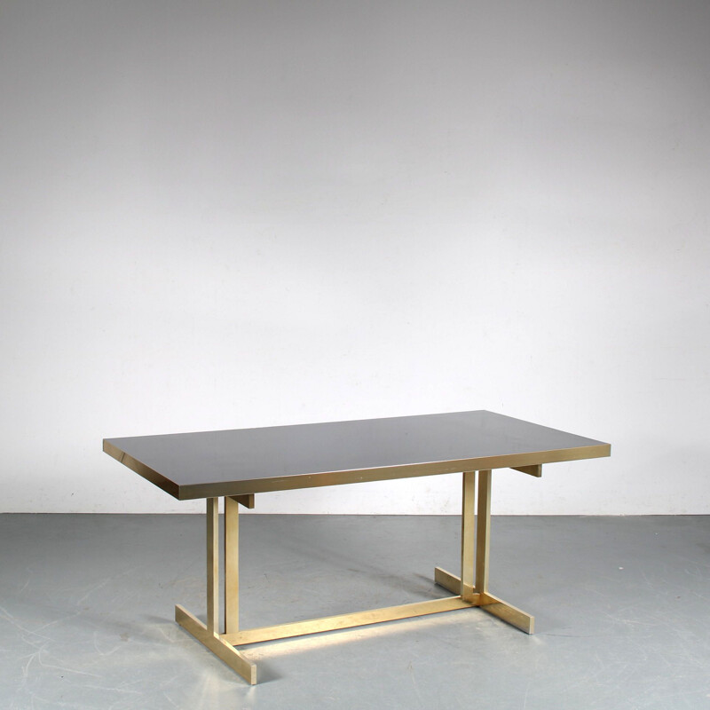 Table vintage en bois brillant, Italie 1970