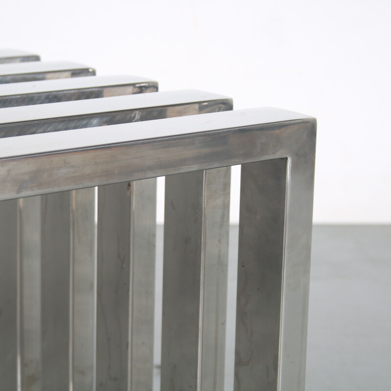 Mid century chrome plated metal bench by Milo Baughman, USA 1970s