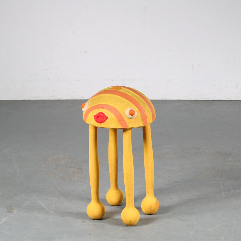 Vintage rubber stool by Sophie Roberty & Christophe Beauséjour for Pylones, France 1980s