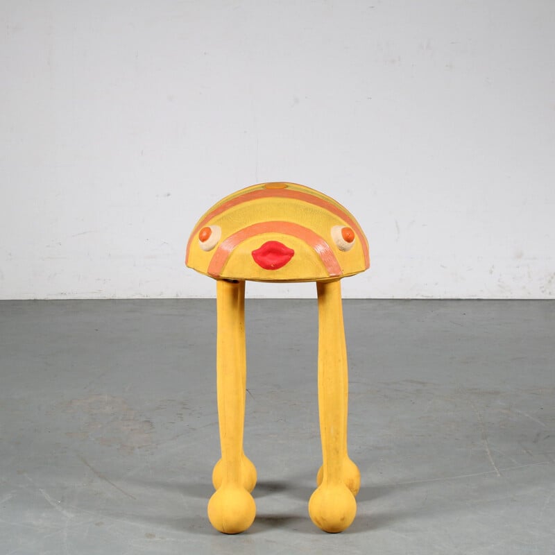 Vintage rubber stool by Sophie Roberty & Christophe Beauséjour for Pylones, France 1980s